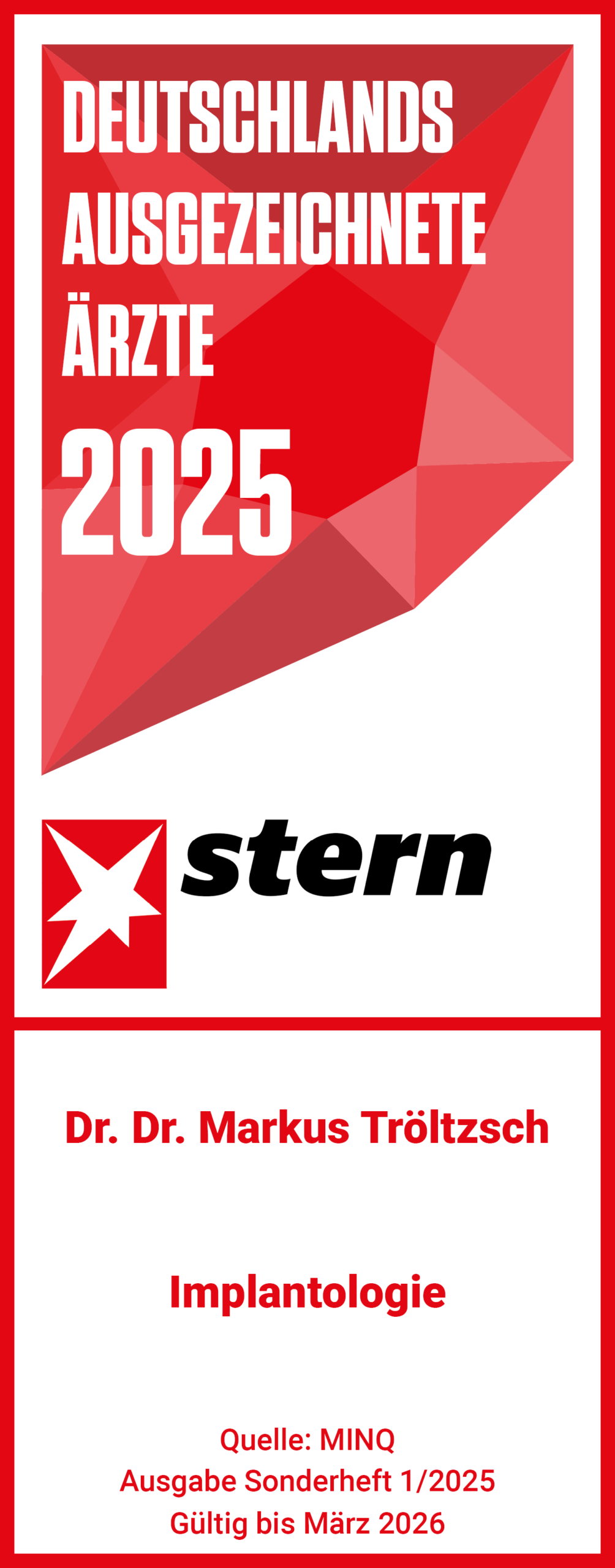 Deutschlands Ausgezeichnete Ärzte 2025 - Stern